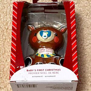 NWT - Heirloom Ornaments - 2019 Baby's First Christmas - Baby Reindeer
